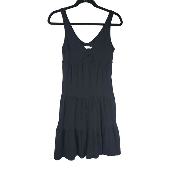 American Eagle Dress Size XS Womens Black Knee Length Midi V Neck Tank - Picture 1 of 4